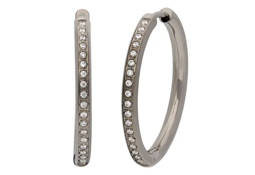 TITANIA Paar Creolen Ohrringe silberfarben von TITANIA