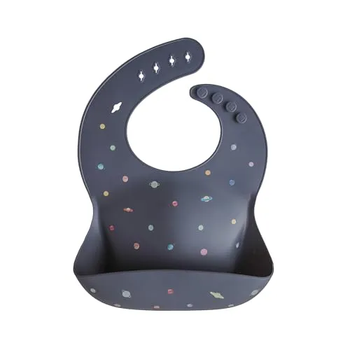 mushie Silikon Bib für Kinder | Lätzchen mit Auffangschale | BPA frei Wasserdicht | Abwaschbar Lätzchen mit verstellae Passform | Sichere & Hochwertige für Kleinkinder & Baby | Planets