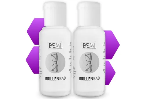 EyeAm EyeAm Brillenreiniger – Nachfülllösung für das Brillenbad, Glasreiniger (Ideal für das Freiblick Brillenbad 2x50ml)