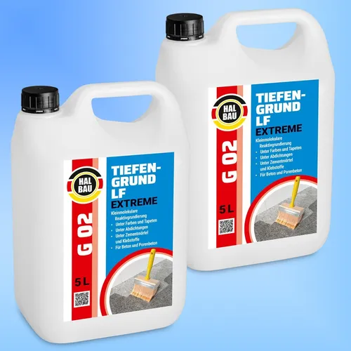 Tiefengrund 10L Reaktiv Silikatgrund - Grundierung für Innen- und Außenbereiche, schnelltrocknend und frostbeständig, ideal für verschiedene Untergründe wie Beton und Gips.