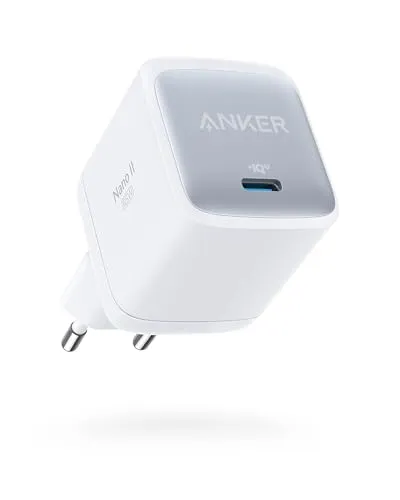 Anker Nano II 65W USB-C Ladegerät - Schnellladegerät für alle Geräte - Handy-Ladegeräte, blitzschnelles Laden für Smartphones, Tablets und Notebooks in einem kompakten, federleichten Design mit GaN II Technologie.