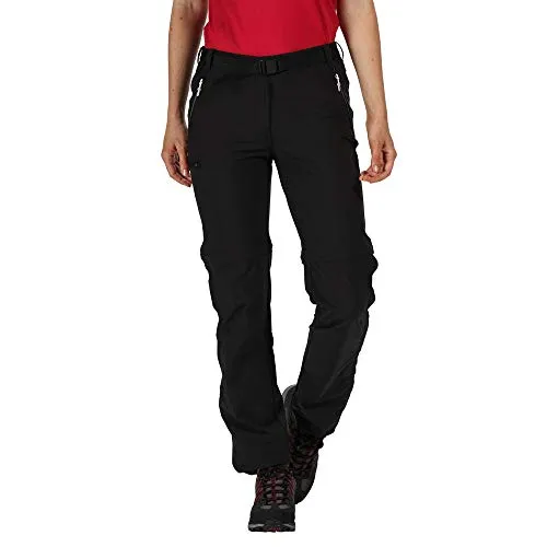 Regatta Xert Stretch Zip Off Trousers III - Outdoorhose für Damen - Wanderhosen in Kurzgröße, wasserabweisend und schnelltrocknend. Das 2-in-1-Design ermöglicht den schnellen Wechsel von langer Hose zu Shorts, ideal für wechselhaftes Wetter.