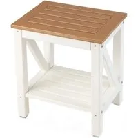 Costway Duschbank mit Ablage – 150 kg Tragfähigkeit, Braun