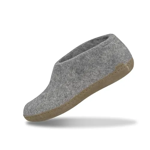 Glerups Filz Hausschuhe Herren und Damen (Größe 42) | Bequeme und Hochwertige Naturwoll-Slipper - Hausschuhe aus 100% Naturwolle mit chromfreien Ledersohlen, die Komfort und optimale Passform bieten. Ideal für warme und trockene Füße, handgefertigt in Dänemark.