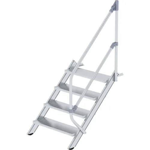 Alutreppe 4 Stufen mit Handlauf, 45° Neigung von Munk Günzburger Steigtechnik