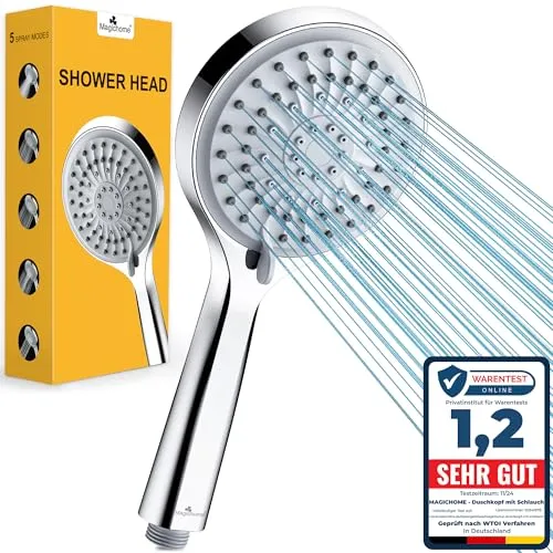 Magichome Duschkopf Wassersparend 5 Strahlarten Hochdruck Duschkopf Handbrause Duschbrause Groß Sparduschkopf