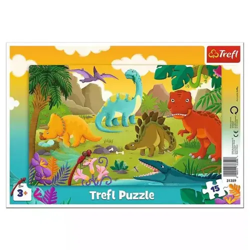 Puzzle 15 elementów. Dinozaury Trefl 5900511313598