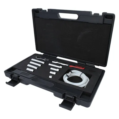 KS Tools 518.0320 Bremsen-Entlüftungsschlüssel-Satz für VAG, 11-tlg - Werkzeug-Set für Bremsentlüftung, ermöglicht schnelle Entlüftung ohne Rad-Demontage und enthält alles für präzises Arbeiten in schwer zugänglichen Bereichen.