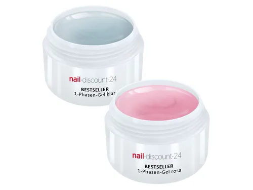 60ml 1-PHASEN-ALLROUND-GEL SPAR SET klar rosa Versiegler Aufbau Grundierung Haft