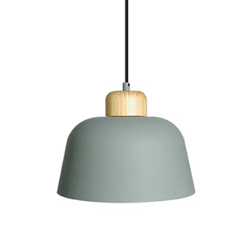 Pendelleuchte Aus Metall Und Holz Wawak Seladongrün in grün von LEDKIA