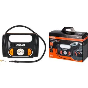 OSRAM Luftpumpe TYREinflate OTI2110, elektrisch, 12V, 5,5 bar - Kompressor für schnelles Aufpumpen in unter 4 Minuten, ideal für Auto, Fahrrad und Bälle. Mit analoger Druckanzeige und 3m Stromkabel für maximale Flexibilität.