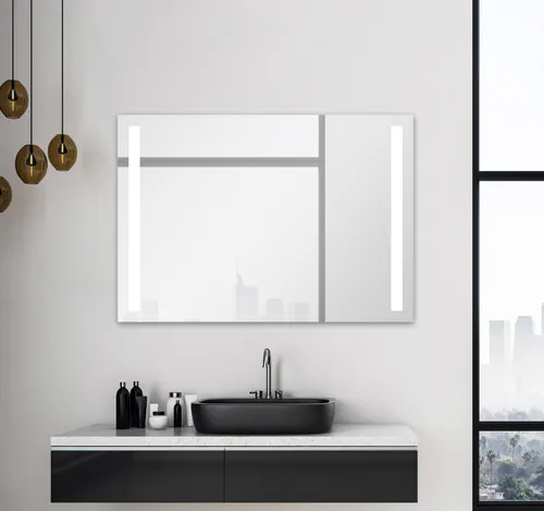 Talos Badspiegel Light 100x70 cm in silber von Talos