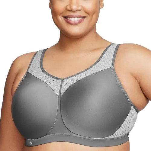 Produktbild Glamorise Damen Wonderwire-Sport-BH Hohe Belastung, Grau, 105B