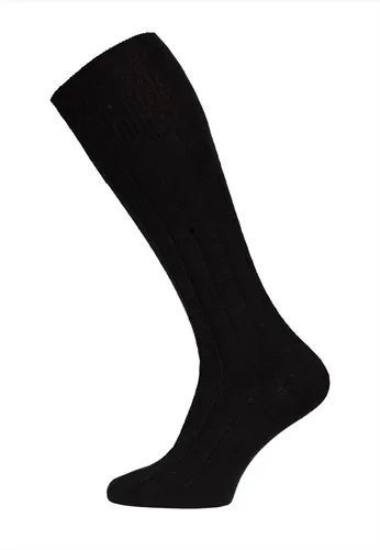 HomeOfSocks Kniestrümpfe Luxuriöse (Merinowolle und Kaschmir) schwarz - 1 Paar