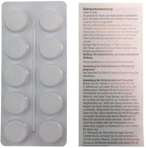 10x Reinigungstabletten 18mm 1,6g für Jura Impressa ENA, Nivona