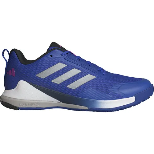 Adidas Novaflight 2 - blau - Indoorschuhe mit Lightstrike Technologie für optimale Dämpfung und Kontrolle. Das weiche Obermaterial und die gepolsterte Zunge bieten höchsten Komfort, ideal für Hallenspiele.