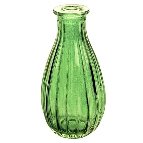 Blumenvase Rim 14,5cm. Glasflasche, kleine Vase, Glasvase für kleine Blumen GRÜN