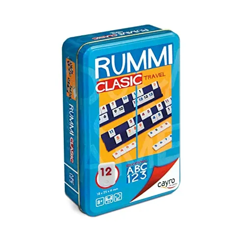 Tischspiel Rummi Classic Travel Cayro 150-755 - Kompaktes Gesellschaftsspiel für 2-4 Spieler, ideal für Reisen und Kinder ab 3 Jahren