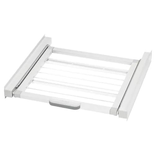 Xavax Zwischenbausatz Waschmaschine Trockner mit ausziehbarem Wäscheständer - Waschmaschinen- & Trocknerteile, universeller Zwischenbaurahmen mit integriertem, ausziehbarem Wäscheständer für platzsparendes Trocknen und einfache Montage.