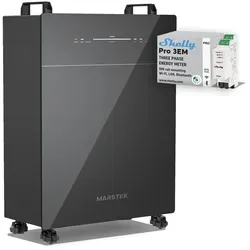 MARSTEK Venus E NewGen - 5,12 kWh Solarstromspeicher Set mit Shelly Pro 3EM 120A - Intelligentes 5,12 kWh Solarstromspeicher-Set mit Shelly Pro 3EM 120A. Perfekt für einfache Installation und flexible Erweiterung. Genießen Sie zuverlässige Notstromversorgung und effizientes Energiemanagement.