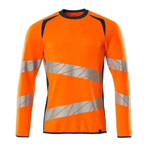 MASCOT® ACCELERATE SAFE Sweatshirt, hi-vis Orange/Dunkelpetroleum, Größe XL - Arbeits- & Schutzkleidung, zertifizierter Warnschutzpullover mit hoher Sichtbarkeit und elastischen Reflexen für optimale Bewegungsfreiheit und Komfort.
