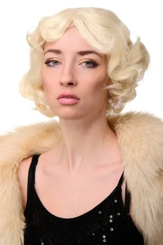 Damen Perücke 20er Jahre Swing Bob gewellt Perücke Blond ca. 25 cm A4002-613
