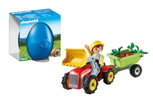 Playmobil Osterei Junge mit Kindertraktor 4943 - Ostern Spielset - Bauernhof Spielset mit Junge und Kindertraktor, ideal für kreative Rollenspiele und fördert die Fantasie von Kindern im Alter von 5-16 Jahren.