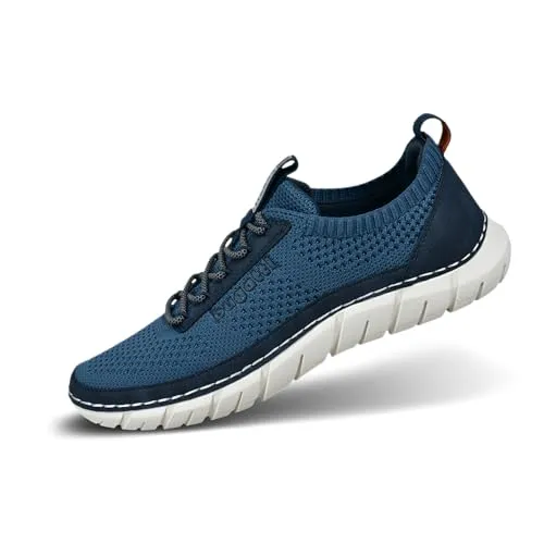 Bugatti COMPTON Herrenschuhe - Bequeme Sneakers in Blau - Businessschuhe mit veganem Obermaterial und Soft Fit Innensohle für höchsten Tragekomfort im Alltag.