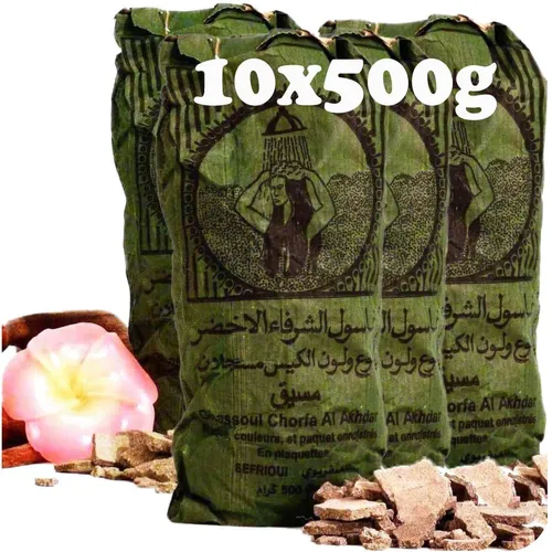 Ghassoul Wascherde Bio Vegan Tonerde Shampoo Haar Gesichtsmaske Peeling 10x500 g