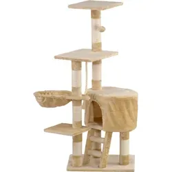 animal-design Kratzbaum CAT Kletterturm für Katzen Katzenbaum ca. 120 cm Höhe beige blau, Farbe:blau - Blau