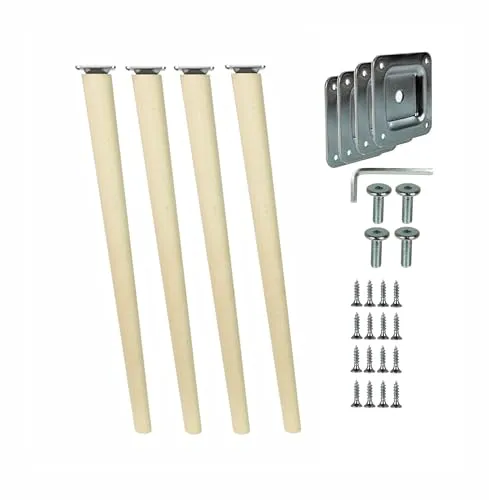 woplus Tischfüße Holz 68 cm Schräg – 4er Set Möbelbeine aus Massivholz mit Montagezubehör (68 cm [4 Stück])
