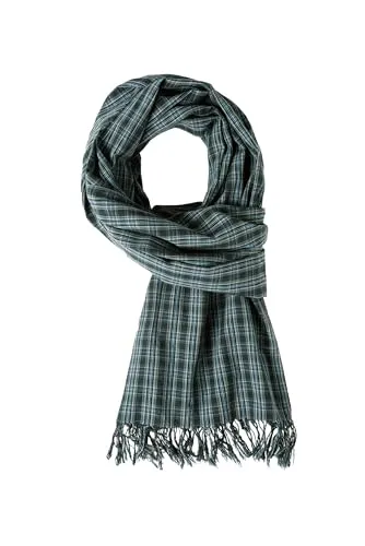 Camp David Herren Karierter Schal aus feiner Webware Dark Forest