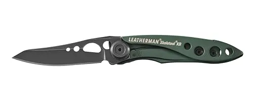 Leatherman Skeletool KB - Kompaktes Taschenmesser mit Flaschenöffner - Dark Green - Taschenmesser mit Edelstahlklinge und Flaschenöffner, leicht und kompakt für den täglichen Gebrauch, ideal für Abenteuer und Alltag.