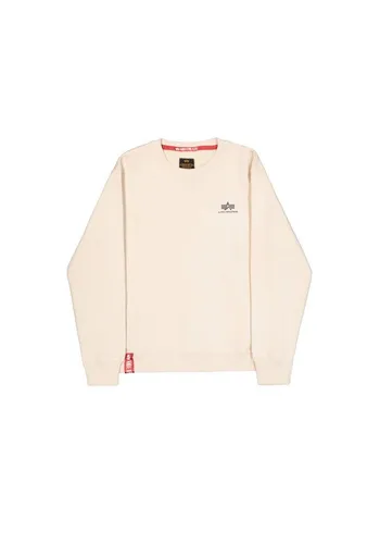 Alpha Industries Sweatshirt Herren Baumwolle weiß, XXL - Stylisches Basic Sweatshirt für Herren mit kleinem Brustlogo, ideal für den Alltag und bequem zu tragen.