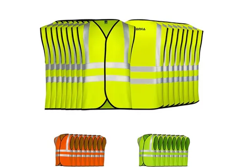 OMKA Warnweste OKWW001 8er-Pack (Spar-Set, 8er-Pack) 8x Warnweste Sicherheitsweste Auto Sicherheitswarnweste Pannenweste