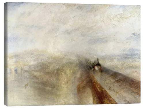 Posterlounge Wandbild Regen, Dampf und Geschwindigkeit, Joseph Mallord William Turner, erhältlich als Poster, Leinwandbild, Wandsticker oder Acrylglasbild