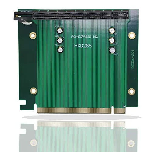GINTOOYUN PCI-E 16 x Riser-Karte, PCI-Express 3.0, 16-fach-Verlängerungsadapterkabel, 90-Grad-Hochgeschwindigkeits-Riser-Karte, 80 mm