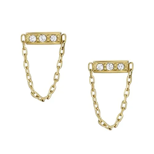 Fossil Jewelry JF04595710 Ohrringe - Ohrringe für Damen, elegantes goldfarbenes Design aus hochwertigem Edelstahl für einen stilvollen Look.