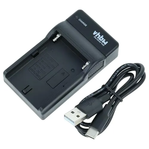 vhbw USB-C Ladegerät kompatibel mit Sony NP-F570 | NP-530, NP-730, NP-930, NP-F330, NP-F530, NP-F550 für Kamera