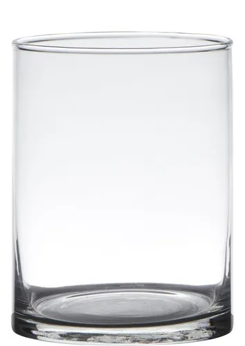 Dekoglas, Vase ZYLINDER H. 20cm D. 11,5cm transparent rund Glas Hakbijl