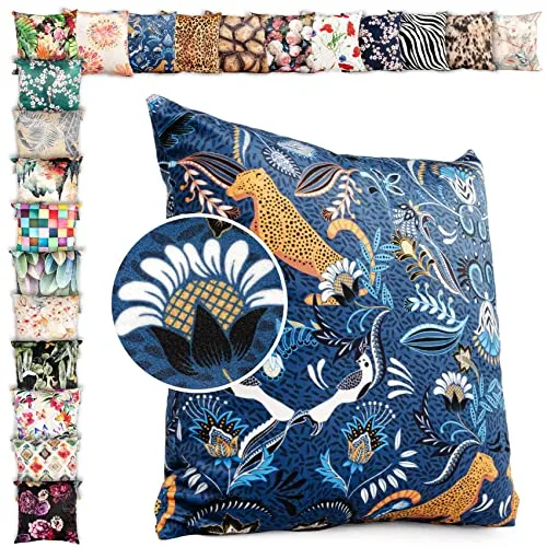 ANRO Kissenbezug Kissenhülle Kissen Deko-Kissen Sofa Kissen Couch Kissen Jungle Blue 40x40cm ohne Füllung