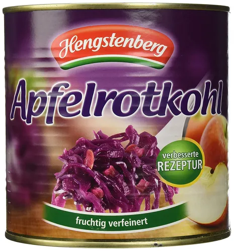 Hengstenberg Apfelrotkohl traditionell 2650 ml - 1er Pack - Gemüsekonserven mit erlesenen Zutaten für feinsten Genuss, ideal zu Festtagsgerichten und Braten.