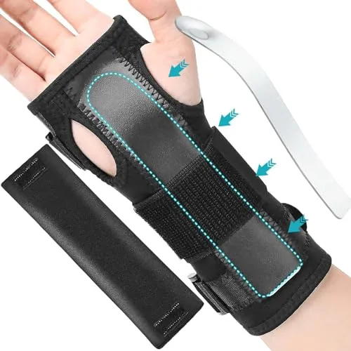 Apasiri Handgelenkstütze, Handgelenkschiene Für Die Rechte/Linke Hand, Handgelenkstütze mit Aluminiumschiene und weicher Polsterung für Karpaltunnel, Arthritis, Sehnenentzündung, Verstauchung (1, S)