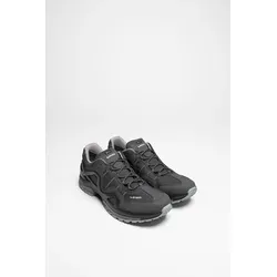 Lowa Gorgon Gtx 0927 Graphit 44.5 - Wanderschuhe in Grau, wasserdicht und atmungsaktiv dank GORE-TEX® Futter. Optimaler Halt und hoher Komfort durch die LOWA MONOWRAP® Konstruktion, ideal für Speedhiking und leichte Wanderungen.