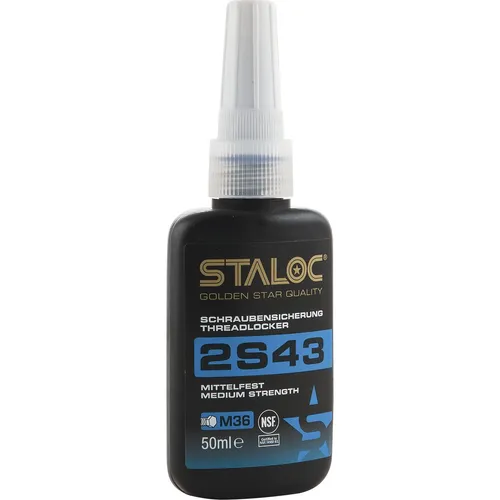STALOC Schraubensicherung 2S43 - 50 ml - Klebeprodukt zur Sicherung und Dichtung von Schraubverbindungen, verhindert das Loslösen durch Vibration und ist mit normalem Werkzeug demontierbar.