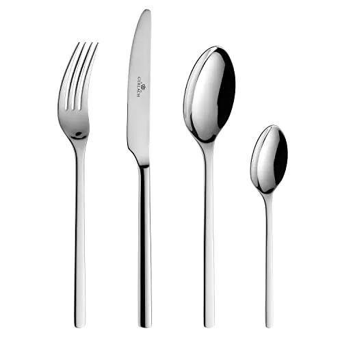 Gerlach Modern Besteck-Set für 6 Personen - Elegantes 24-teiliges Edelstahl-Besteckset, spülmaschinenfest und ideal für jeden Anlass – von Familienessen bis festlichen Banketten.