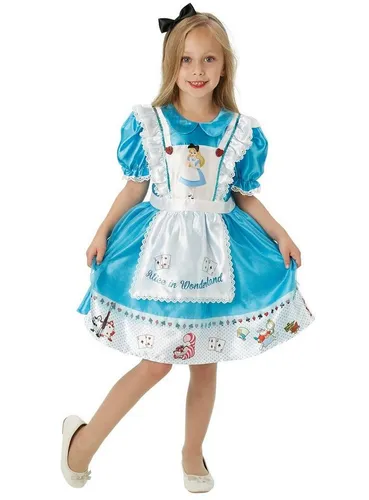 Rubies 300661M Kostüm für Jungen – Alice im Wunderland, Medium 5-6 Years - Kostüm für Kinder, offizielles Disney-Lizenzprodukt mit detailliertem Alice-Kleid und Haarband, perfekt für Karneval oder Themenpartys.