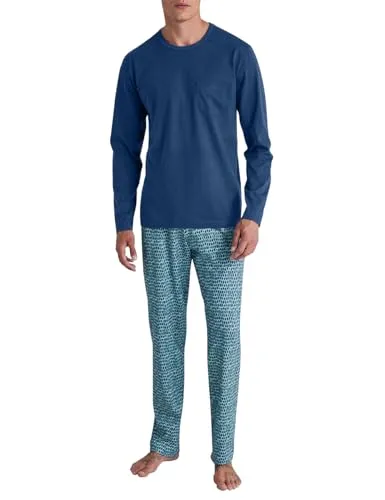 CALIDA Relax Imprint Pyjama für Herren - Langer Schlafanzug aus 100% Baumwolle, pflegeleicht und formstabil, ideal für erholsame Nächte mit frischem Farb-Muster-Mix.