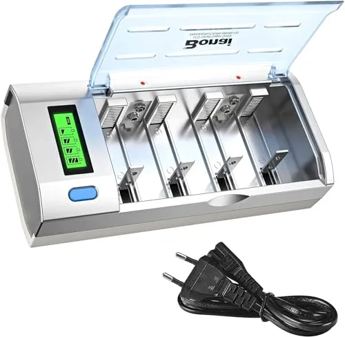 BONAI Universal Akkuladegerät für NI-MH & Li-Ion Batterien