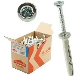Klimas Schraube Nageldübel Nylon Schlagdübel Einschlagdübel vormontiert Senkkopf Dübel, (100 St) 8x60
